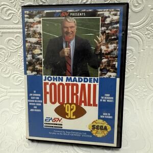 John Madden Football '92 (Sega Genesis, 1991) CIB With Manual
